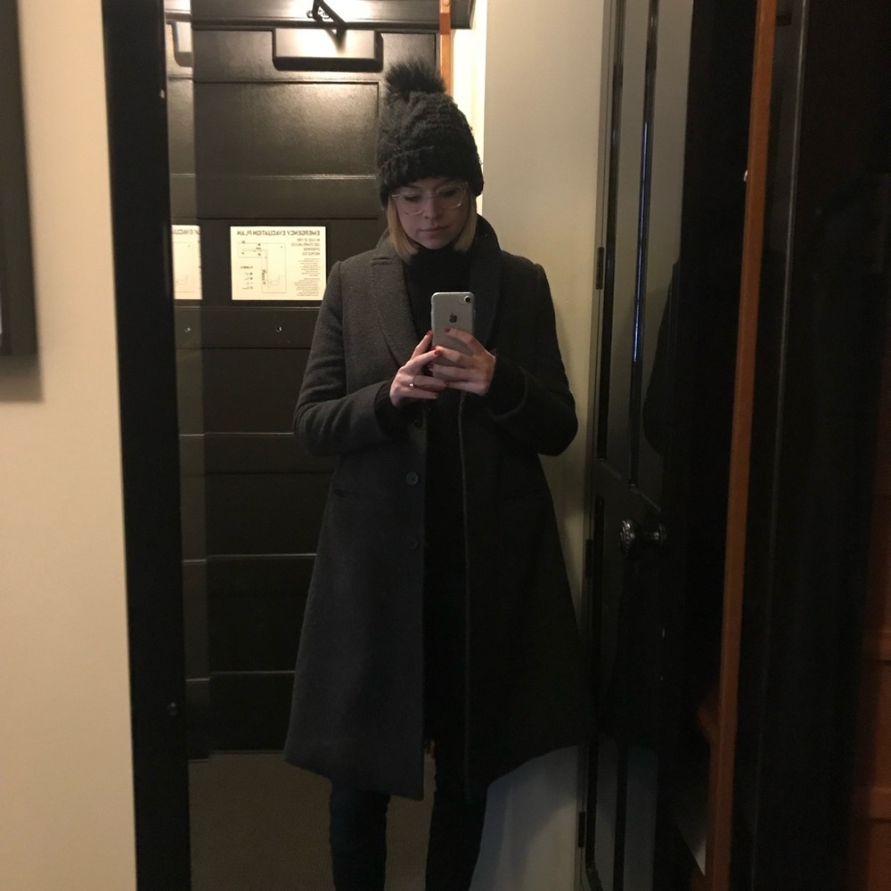 Madewell Charcoal Trench Coat - Picture 3 of 4